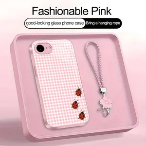 Cute Ladybug Phone Case – Polka Dot & Gingham Aesthetic Bug Art Cover for iPhone 16e | Kawaii Red Ladybird Pattern Case, Soft Girly Cottagecore Gift for Her—975