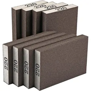 8 Pack Sanding Sponge, Sanding Blocks 220 Grit, Sand Paper for Wood Furniture, Sander Pads, Washable and Reusable Sandpaper for Drywall Metal Glasses Repair (220 Grit)