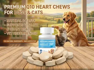 PetSupplements CoQ10 Heart Support Supplement for Dogs & Cats 300 Easy-Open Capsules with Vitamin C B2 B12 Promotes Heart Health Coenzyme Q10 Cardio dog  medicine  spray Soft Chews for Dog Gut Health dog  seasoning Wild Alaskan Salmon Oil for Pets