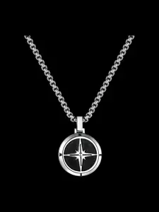 Trendy Hip Hop Stainless Steel Compass Pendant Necklace, Unisex Fashion Jewelry, Perfect Gift for Birthdays, Anniversaries, Valentine's Day
