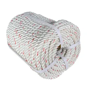findmall 5/8" & 1/2" Braid Polyester Rope Bull Rigging High Force Polyester Rope 150/ 100 FT White Red/ White Grey Blue