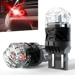 7443 LED Bulb Red, Dual Brightness Brake & Tail Light, Turn Signal Compatible, T20 LED Replacement for 7440 7443A, 13.5V, Pack of 2