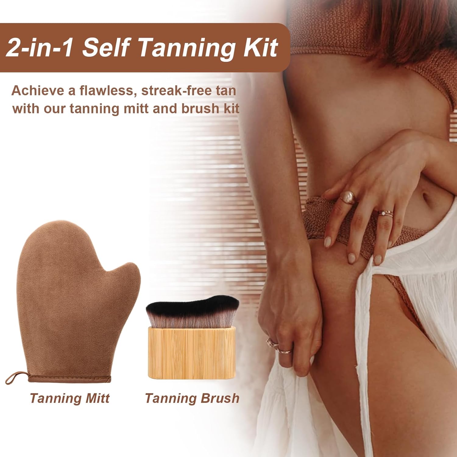2 in 1 Streak-Free Natural Tanning Mitt, Leakproof-lined Self Tanner Mitt, Reusable Self Tanning Mitt and Brush, Self Tanner Brush for Self Tan Mit for Apply Tanning Lotion, Mousse, Sunscreen 2 in 1 Streak-Free Natural Tanning Mitt, Leakproof-lined Self Tanner Mitt, Reusable Self Tanning Mitt and Brush, Self Tanner Brush for Self Tan Mit for Apply Tanning Lotion, Mousse, Sunscreen