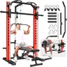 【TikTokShopBlackFriday】OPPSDECOR 1400LBS Smith Machine & 2000LBS Power Cage Heavy-Duty Steel Multifunctional Home Gym Combo - Adjustable Design Cable Pulley, 2"-1" Weight Plate Compatibility, Pull-Up Bar & Attachments for Full-Body Strength Training