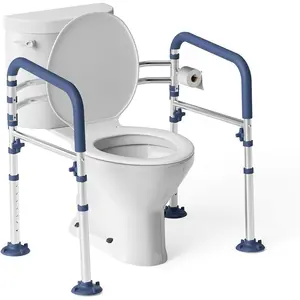 Toilet Safety Rails for Seniors,Height-Adjustable Toilet Frame Width-Adjustable Toilet Handles Toilet Rail Provides Support for Seniors ,  ,
