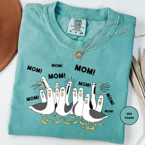 Comfort Colors Seagulls Mom Shirt - Finding Nemo Seagulls, Mom Sweatshirt, Mother's Day Gift, Mothers Day T Shirt Women’s T-Shirt, Cute Aesthetic Casual Top, Gift for Her Lover