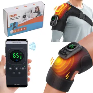 Heated Shoulder & Knee Massager, 2 IN 1 Hating Pad For Joint, APP Control  6 Heat Levels 3 Vibration Modes, Ideal Parent Gift, Multi-Function, Portable Muscle Massagers