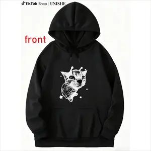 Y2K Alien Cat Meme Retro Hoodie – Vintage Silly Kitty Graphic Menswear Top