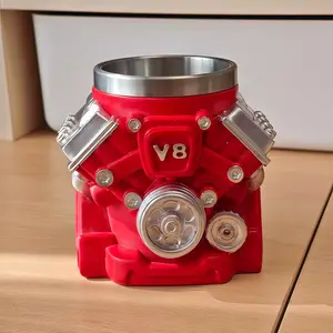 V8 Engine Retro Coffee Mug, Resin Stainless Steel Cup, Durable & Stylish Design, Perfect Gift Idea for Coffee Lovers