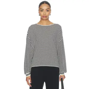 FRAME The Striped Slouchy Sweater in Cream Multi