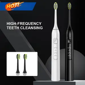 Magnetic Sonic Electric Toothbrush - 4 Cleaning Modes  Soft Bristles for Sensitive Teeth 40000 RPM Deep Clean  30+ Day Battery  Ultra Low Noise  Rechargeable  White/Black Perfect for Travel & Daily Oral Hygiene