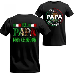 Latino Dad Gift Tee - "EI Papa Mas Chingon" Design with Eagle and Flag, Perfect for Father's Day & Family BBQs - tiktok shop store, Unisex Tops, Menswear