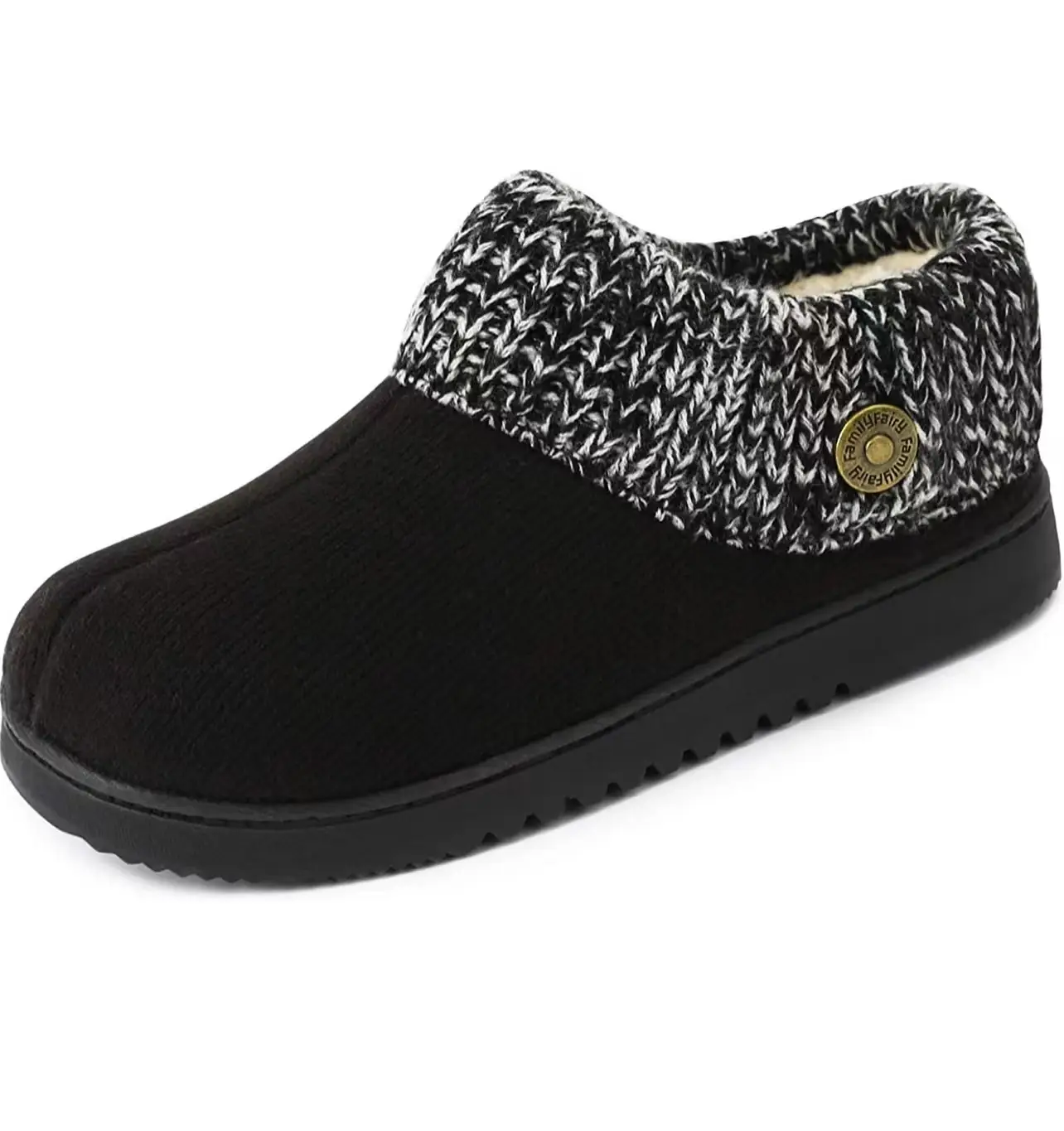 Women's Cotton Knitted with Elastic Rib Memory Foam Slippers Indoor Outdoor use