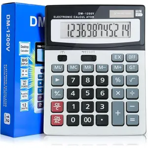 Calculator, 12-Digit Large LCD Display Calculators Desktop, Dual  Calculators for Office/School, Big Button Basic Desk Calculator with Standard Function