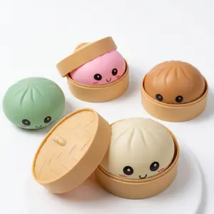 3.35" Kawaii Squishy Bun Stress Ball, Super Soft Slow-Rising Dumpling Squeeze Fidget Toy for Kids & Adults, 4.6 oz Steamed Bun Sensory Toy for Anxiety Relief, Birthday Party Favors Goodie Bag Stuffers