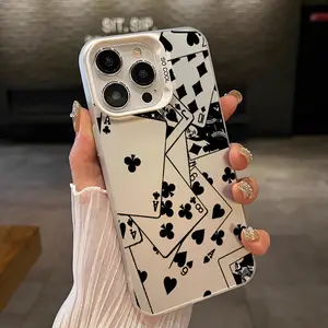 Phone case for iPhone 17/16 Pro Max 15 Plus 14 13 12 11  XS Poker Matte Military-Grade Drop Protection Silicone Cover Protector Screen Protector