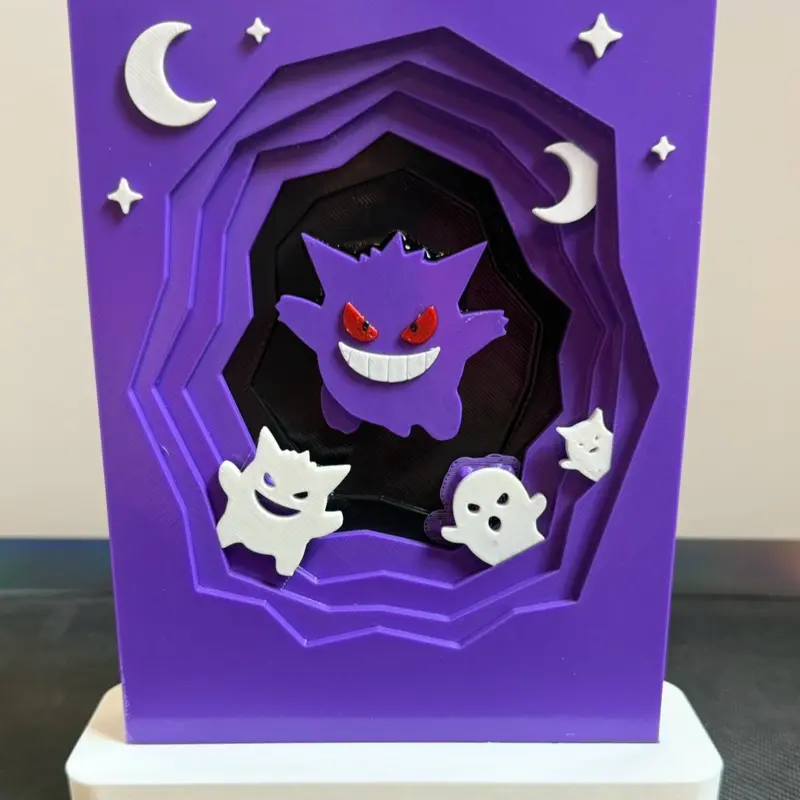 Shadow box Gengar 3-D art print