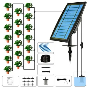 JiYang Solar-Powered Automatic Drip Irrigation Kit – Water 10-30 Pots Indoor/Outdoor, 6/12 Custom Timing Modes for Garden & Houseplants"