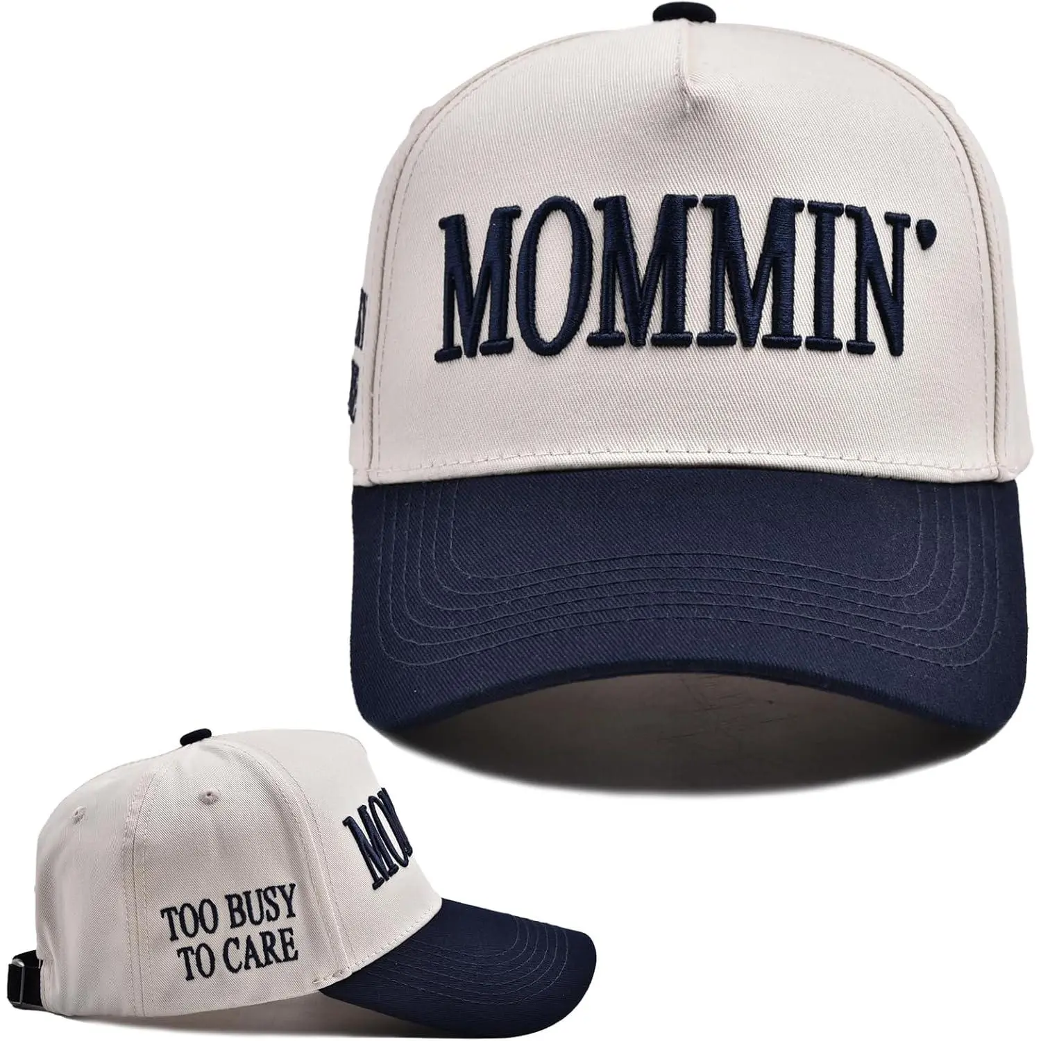 Mommin Hat for Women, Mothers Day Hat Birthday Great Gifts for Mom Wife, Adjustable Embroidered Vintage Two-Tone Mama Baseball Cap