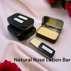 Natural Rose Lotion Bar - Enriched with Beeswax, Cocoa Butter, Sweet Almond Oil, Red Rose Essential Oil & Vitamin E