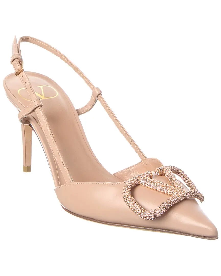 Valentino Vlogo 76 Leather Slingback Pump