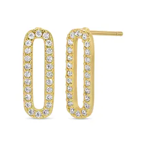 CZ Paperclip Earring