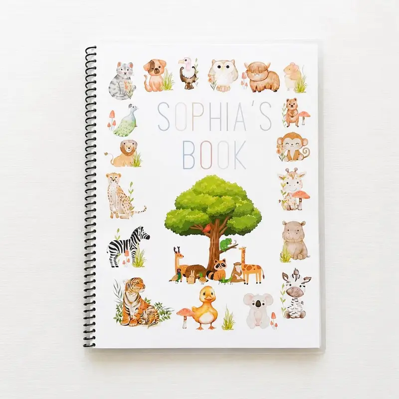 Personalized Animal Alphabet & Number Tracing Workbook (Marker Included) | Motor Skills | Waterproof |Tracing Activities | ABC Tracing | Name Tracing