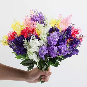 8pcs Artificial Flowers,UV-Resistant Bouquets - Artificial Hyacinthus Orientalis - Perfect for Spring, St. Patrick's Day, Easter, Valentine's, Weddings & Home Decor