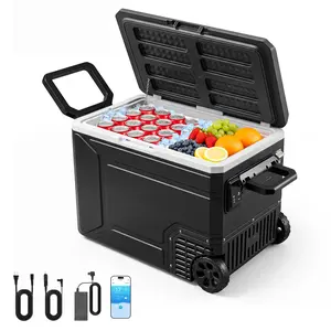 VEVOR 12 Volt Refrigerator, 82.4 QT/ 78L Car Fridge, Portable Electric Freezer Compressor with Handle, APP Control and Wheel, 12V/24V DC 100-240V AC, -4℉ to 68℉, for Truck Van RV SUV Travel Camping