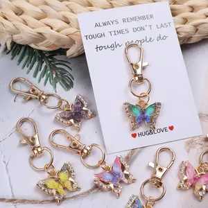 12Pcs Pocket Hug Token & Card Set– Inspirational Butterfly Keychain, Charm – Perfect for Backpack, Handbag & Car Key Accessories – Encouraging Gift for Men & Women, Anyone Needing Support – Great for Memorial, Friendship, Versatile Accessory
