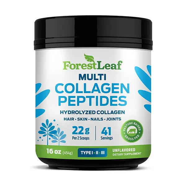 Collagen Peptides Powder, Unflavored Hydrolyzed Grass-Fed Collagen Protein, Types I, II & III, 11g per Serving, Supports Healthy Hair, Skin, Nails, Joints & Post-Workout Recovery, Keto Friendly