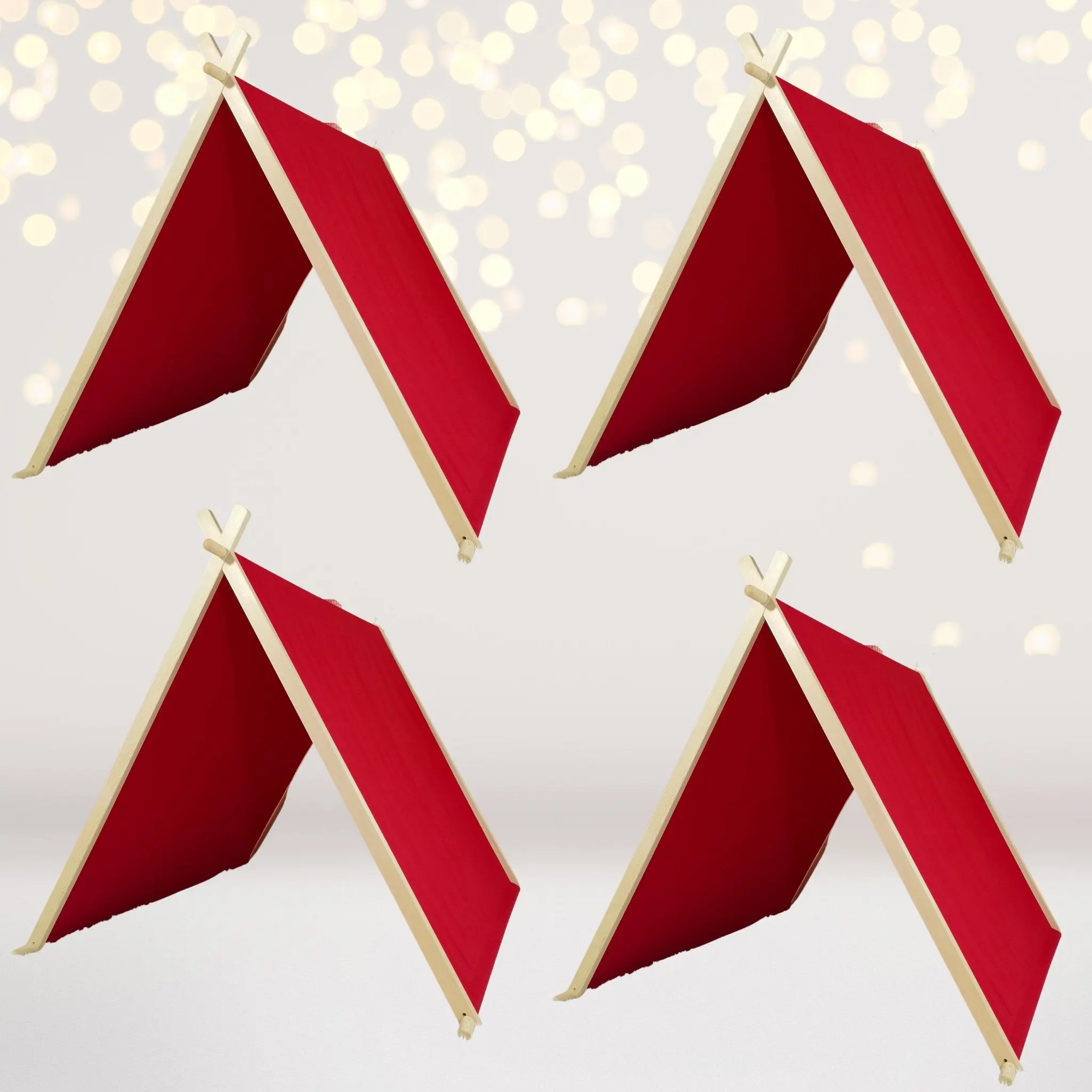 4-Pack A-Frame Cotton Sleepover Tents Party Pack - Bling Magical Fairy Adventure Festive Party Activities Supplies Box