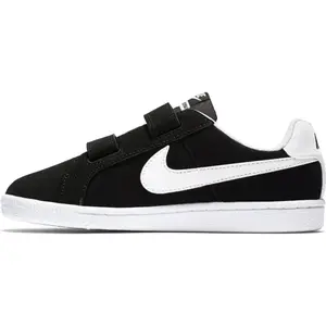Nike Court Royale "Black/White" PS Boy's Low Top Round Toe Trainers - 6-10 Years, 8-9 Years Sporty Casual Kids' Footwear