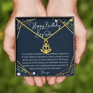 Personalized Heart Anchor, Big Sister Birthday Gift From Little Sister/Little Brother, Sentimental Gifts For Big Sister Birthday, Big Sister Birthday Box Christmas