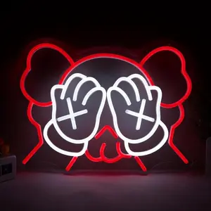 Bear Neon Sign, Anime Neon Light, Decorative Neon Light, Game Room LED Wall Art Decor, USB Powered Dimmable, Garage Workshop Decoration, Perfect for Parties, LED Neon Lights