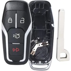 Remote Fob Case Shell Cover for Ford Edge/Explorer/Fusion/Mustang for Lincoln MKC/MKX(FCC ID:M3N-A2C31243300 P/N:164-R8108) 4 Buttons,Just Shell