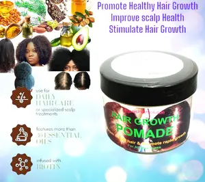 Hair Growth Pomade Grease with Mango butter, Peppermint Oil, Tea Tree Oil, Argan oil, Jojoba seed, Avocado oil, Castor oil, Sweet Almond, Vitamin E Oil for Scalp and Hair Haircare Organic