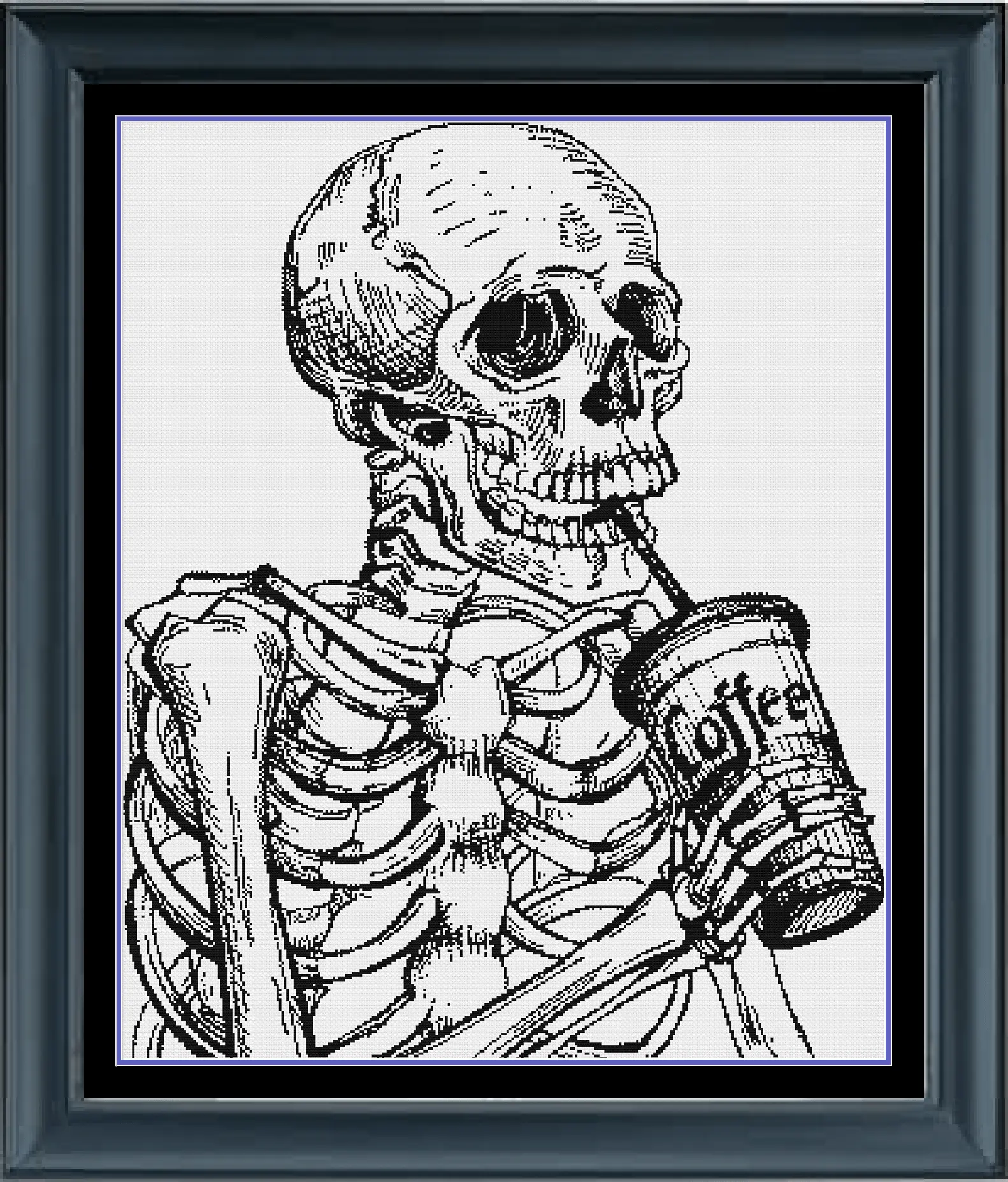 Funny Skeleton Counted Cross-Stitch Pattern - NO FABRIC OR FLOSS INCLUDED