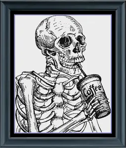 Funny Skeleton Counted Cross-Stitch Pattern - NO FABRIC OR FLOSS INCLUDED