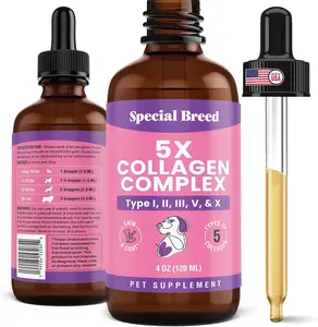 Liquid Collagen for Dogs Hip and Joint Supplement for Advanced Mobility Joint Care Skin Coat Bone and Immune System Support Premium Quality Formula Made in USA Vitamins and Supplements For All Breeds