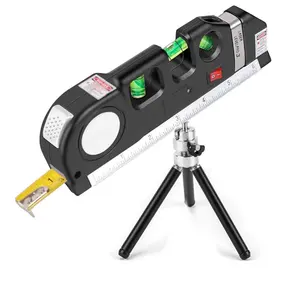 Laser Level & Tripod Set – 8ft Multipurpose Laser Line + Tape Measure Ruler – Adjustable Standard & Metric – For Home Renovation, Tile Installation & Hanging Pictures (Batteries Not Included)