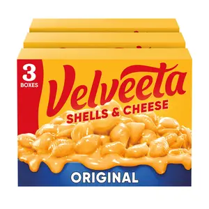 Velveeta Shells & Cheese Original 12oz Boxes (3 Pack) – Creamy Macaroni with Real Cheese Sauce, Easy Dinner or Side Dish