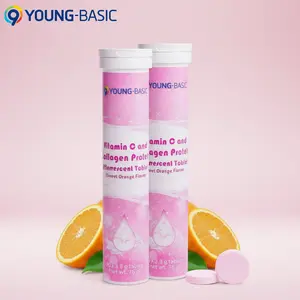 9 Young-Basic Vitamin C Collagen Peptides and Niacin Effervescent Tablets- Skin Firmness Nail Hair Improves- Healthcare Beauty Supplement Colagen Protein Tablet Fitness Edible Dietary