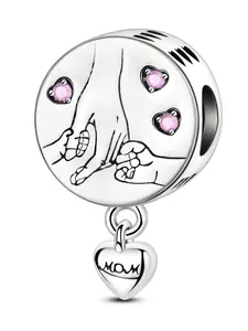 Mom Love Themed  Bead, Fashionable Diy Jewelry Accessories for Women & Girls, Trendy All-match & Exquisite Diy Gift, Diy with charms, Heart Shaped Pendant