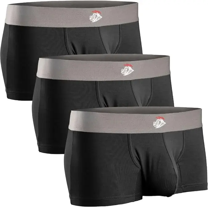Men's 3-Pack No Fly 3in Boxer Briefs - Plain, Soft, Breathable, Modal-Spandex-Nylon-Cotton Blend Fabric, Medium, Day Wear (S Size Option Included)