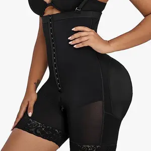 Moneyspeaks  Colombianas Shapewear for Women Tummy Control Post Surgery Compression Garment with Zipper Crotch Black faja