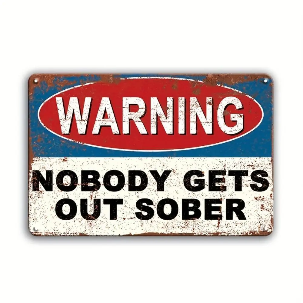 Letter Pattern Vintage Metal Sign for Room Decor, Warning Tin Sign, Wall Art Sticker & Home Decor for Kitchen, Toilet, Dining Room, Bedroom Decor, Vintage Plaque Decor, Signage, Vintage Garage Signs, Vintage Plaque Decoration, Home Decor Products