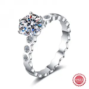 Honeycomb Design D  Color VVS Lab - Grown Moissanite Ring S925 Sterling Silver Women Men Minimalist Fashion Piece  Best Gift for Party Gathering Wedding  Special Occasions