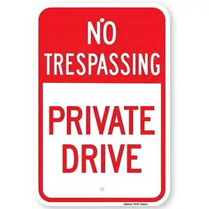 Safety Sign 8x12 Danger Sign No Trespassing Private Drive Sign Wall Art Warning Caution Tin Signs Metal Road Yard Decor