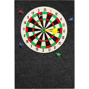Dart Board Wall Protector Self-Adhesive Wall Surround Board Dart Board Black Felt Wall Tiles Cork Dart Board Backer Cork Board Felt Dartboard Wall Protection